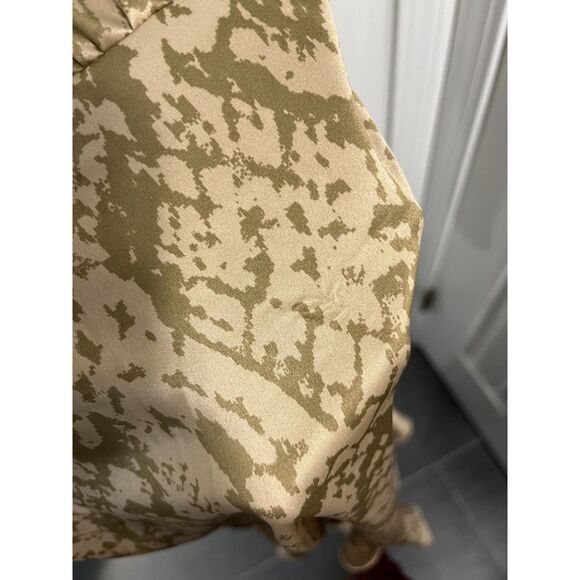 Forever 21 Snake Print Puff Sleeve Ruffle Satin Midi Dress Size Medium - NWT - Picture 5 of 7